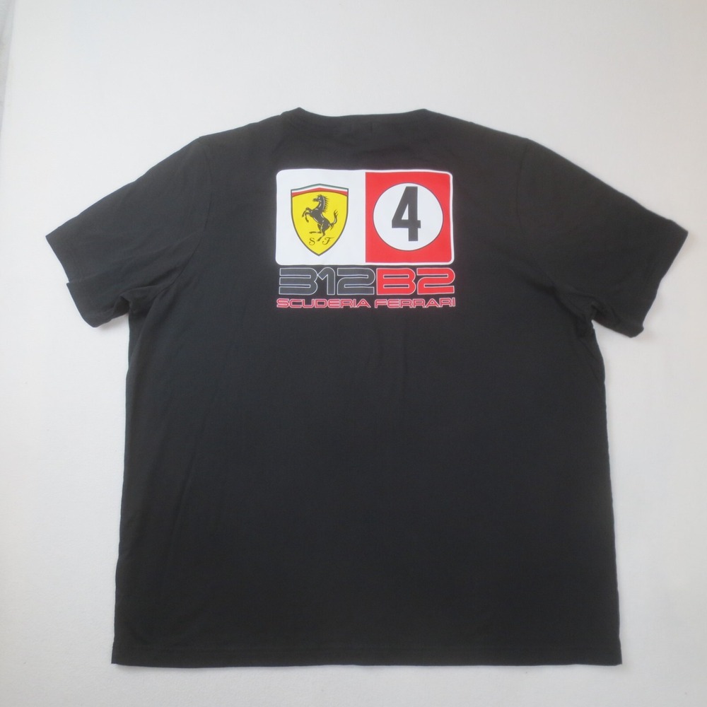 Puma Ferrari Shirt Mens XXL Black Scuderia 312B2 Graphic Racing Tee Short Sleeve